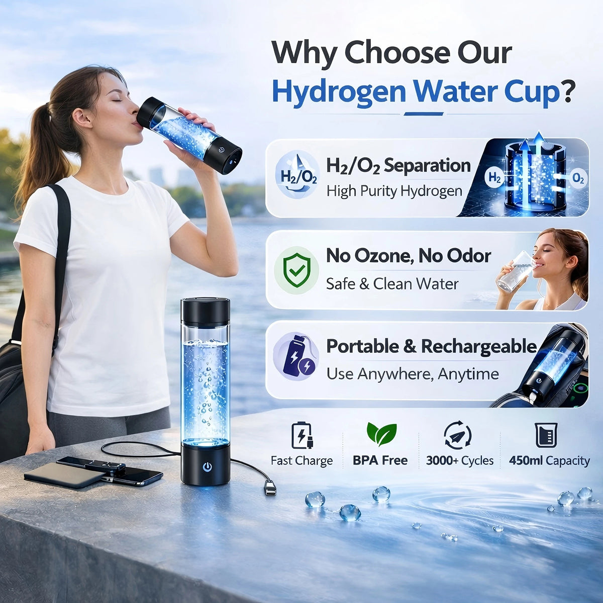 Hydrixfy Hydrogen Water Bottle Generator
