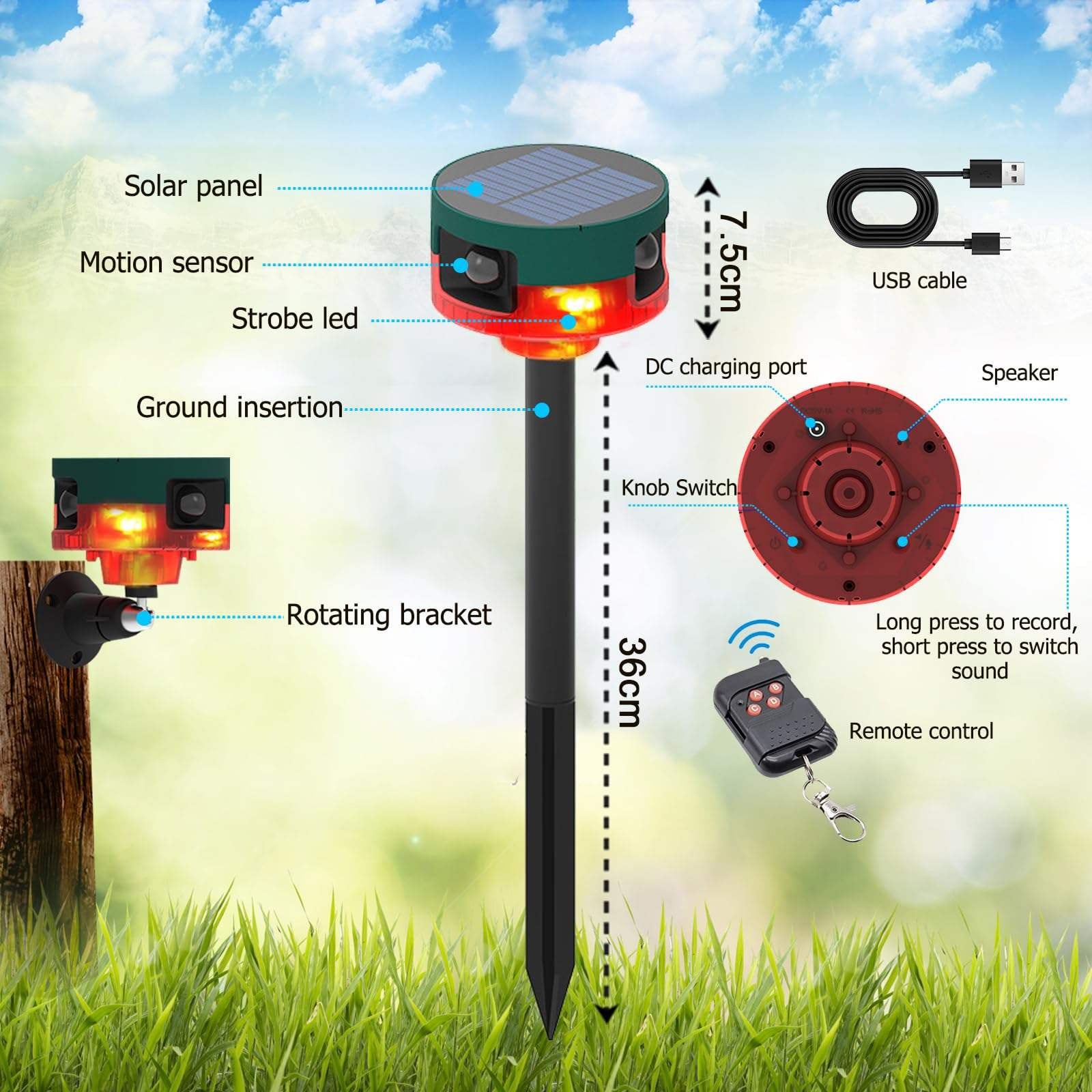 BirdyBane Ultrasonic Bird Repeller