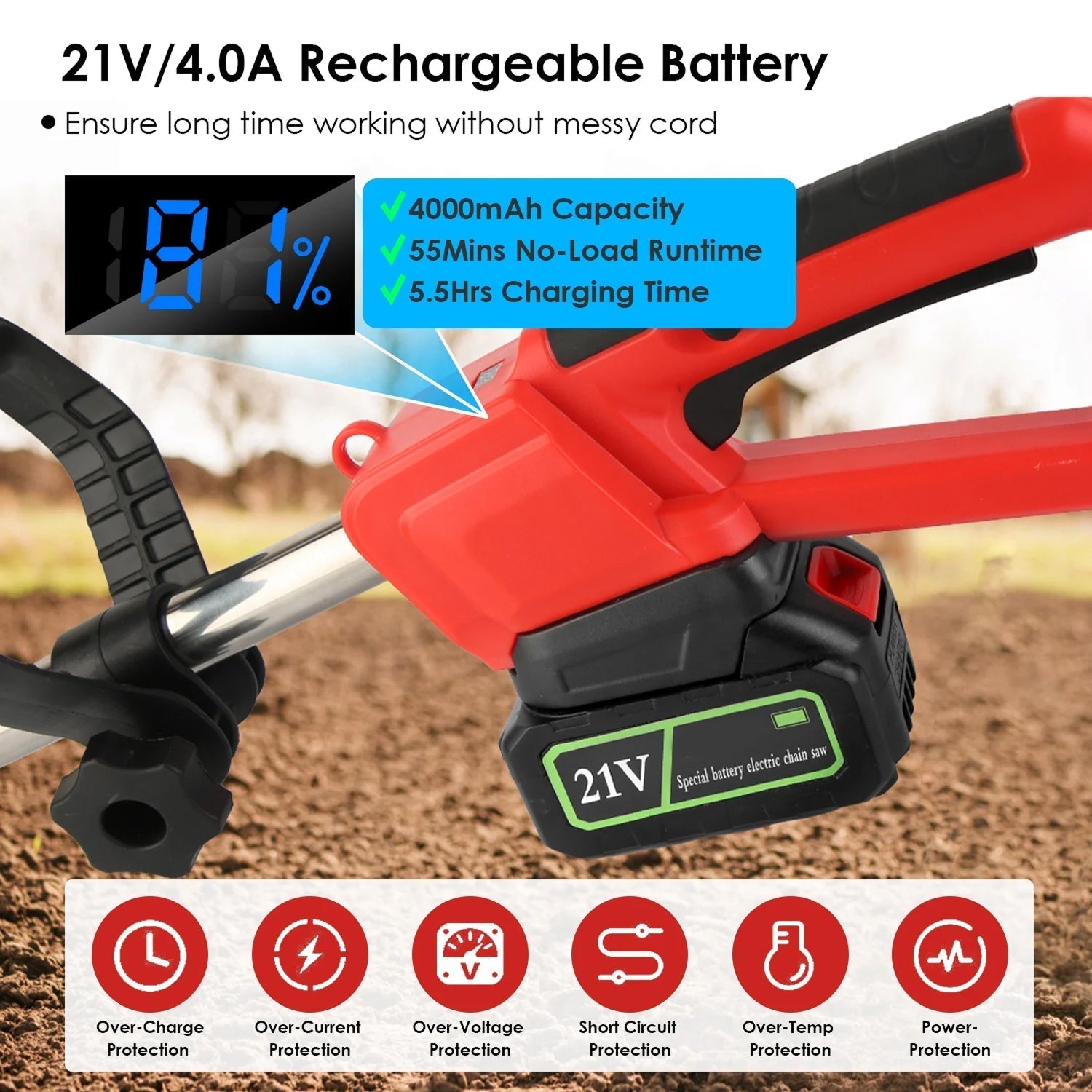 Digrootix Cordless Tiller Cultivator