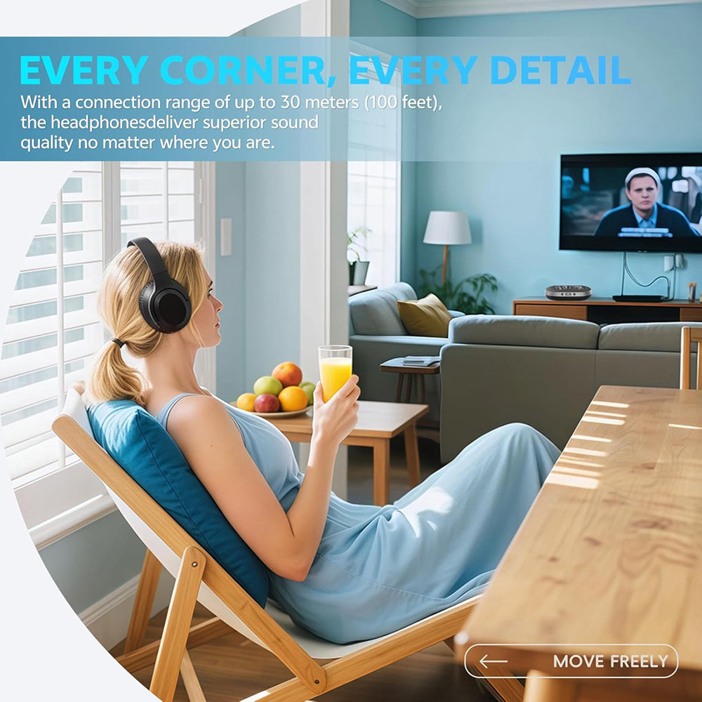 CozeTone V2 TV Headphones For Seniors