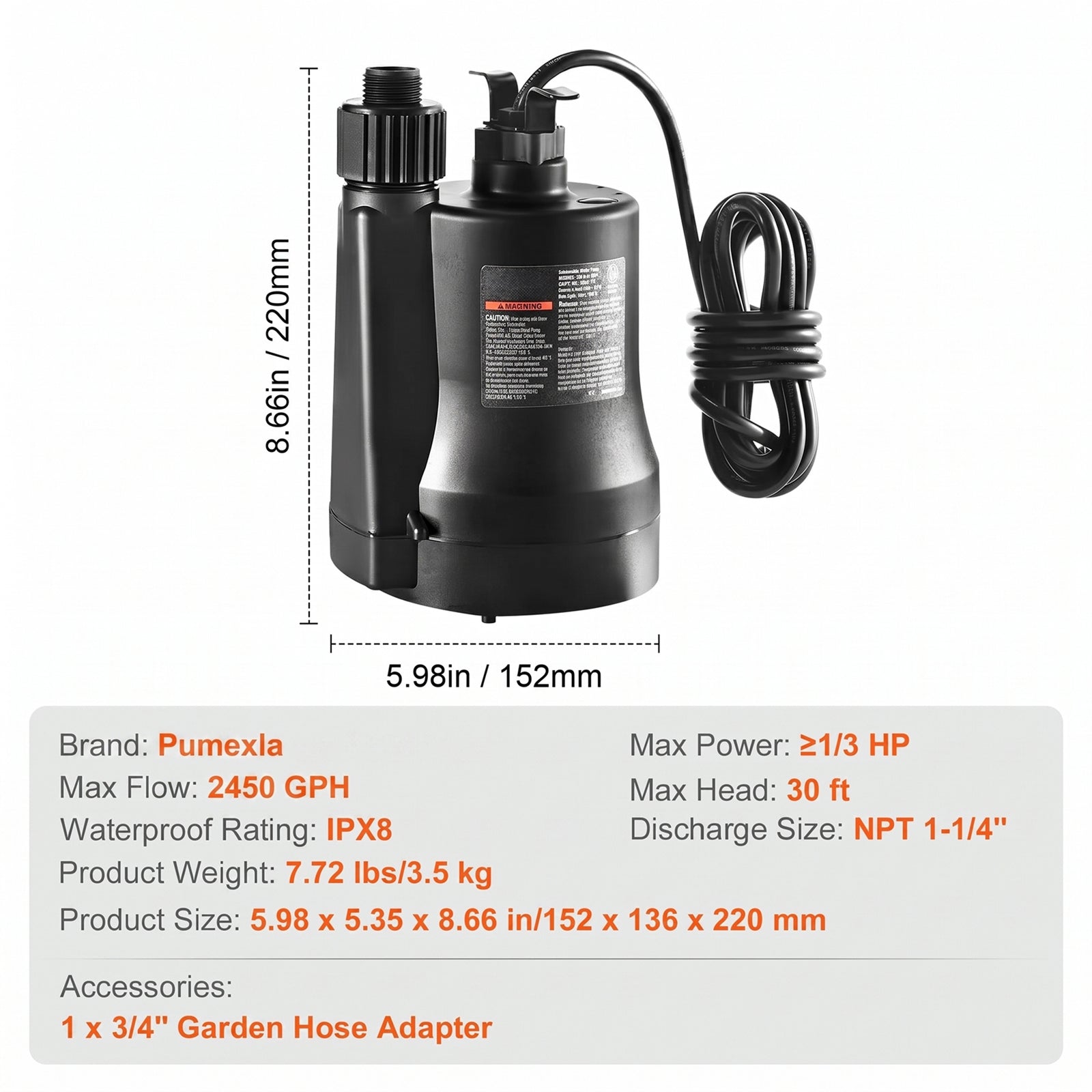 Pumexla Submersible Water Pump