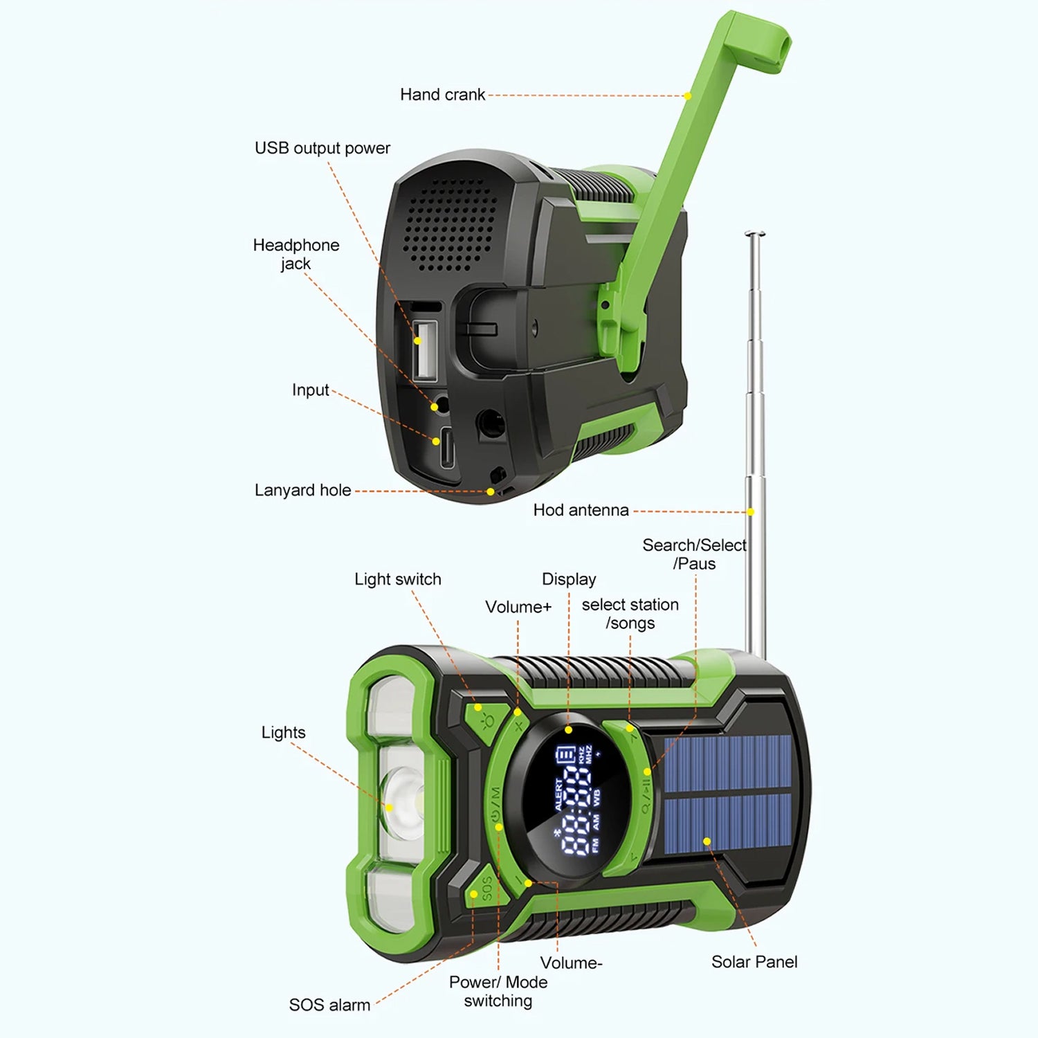 SirexPing Solar Hand Crank Radio