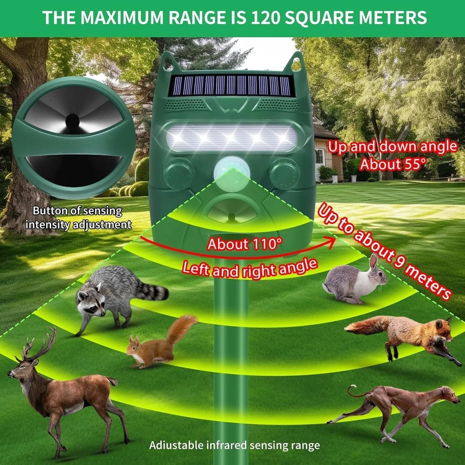 SonikVex Solar Powered Ultrasonic Deer Repeller