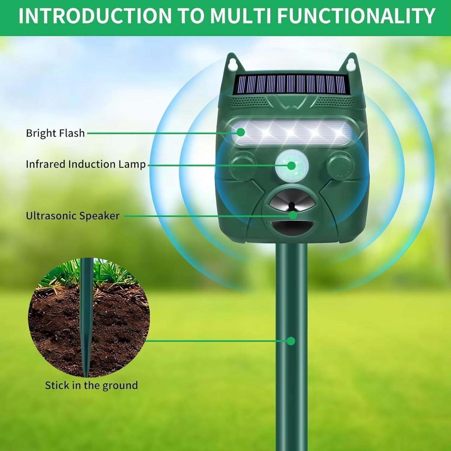 SonikVex Solar Powered Ultrasonic Deer Repeller