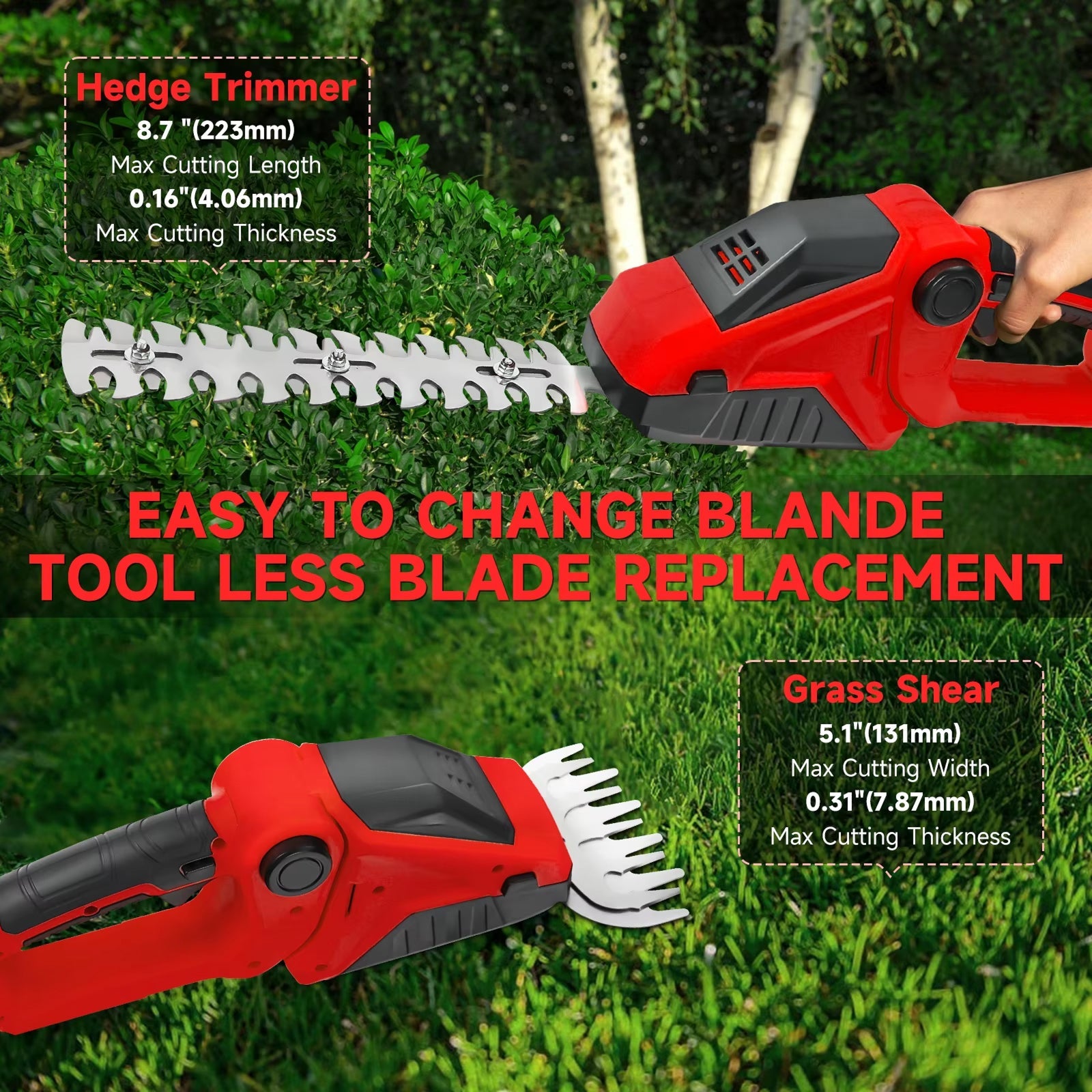 TrimTeky Cordless Hedge Trimmer